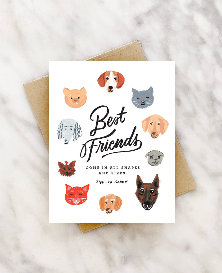 2021 Co. Cards Best friends come in all shapes and sizes pet sympathy card