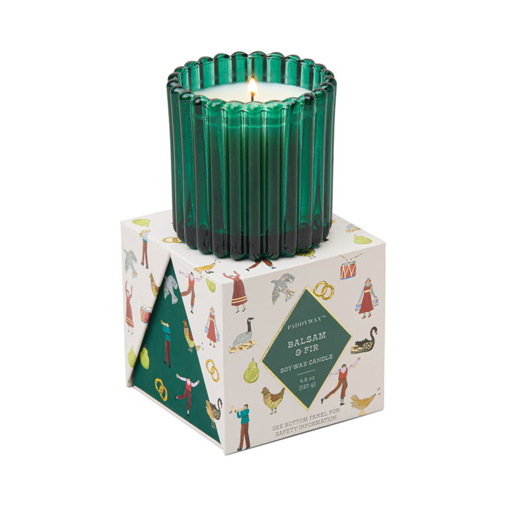 Cypress & Fir 4.5 Oz Boxed Ribbed Candle - Green Mercury, Balsam & Fir