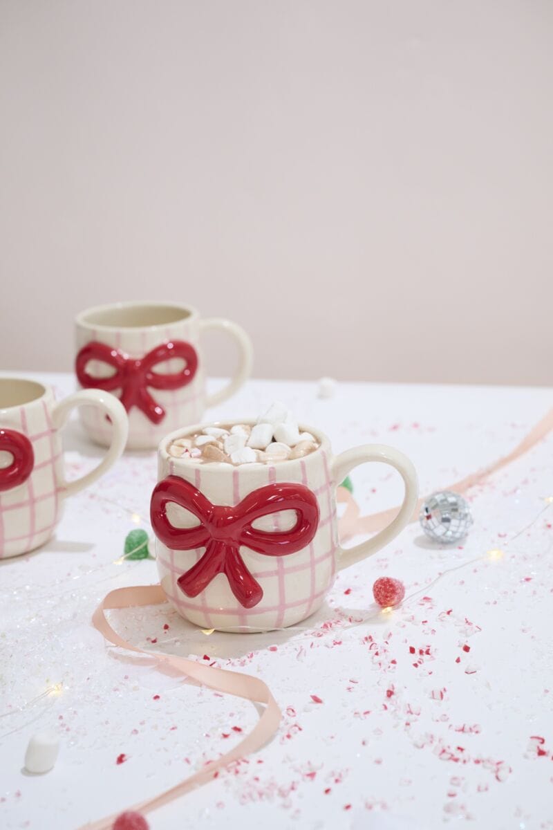 Accent Decor Mug Red Bow Mug
