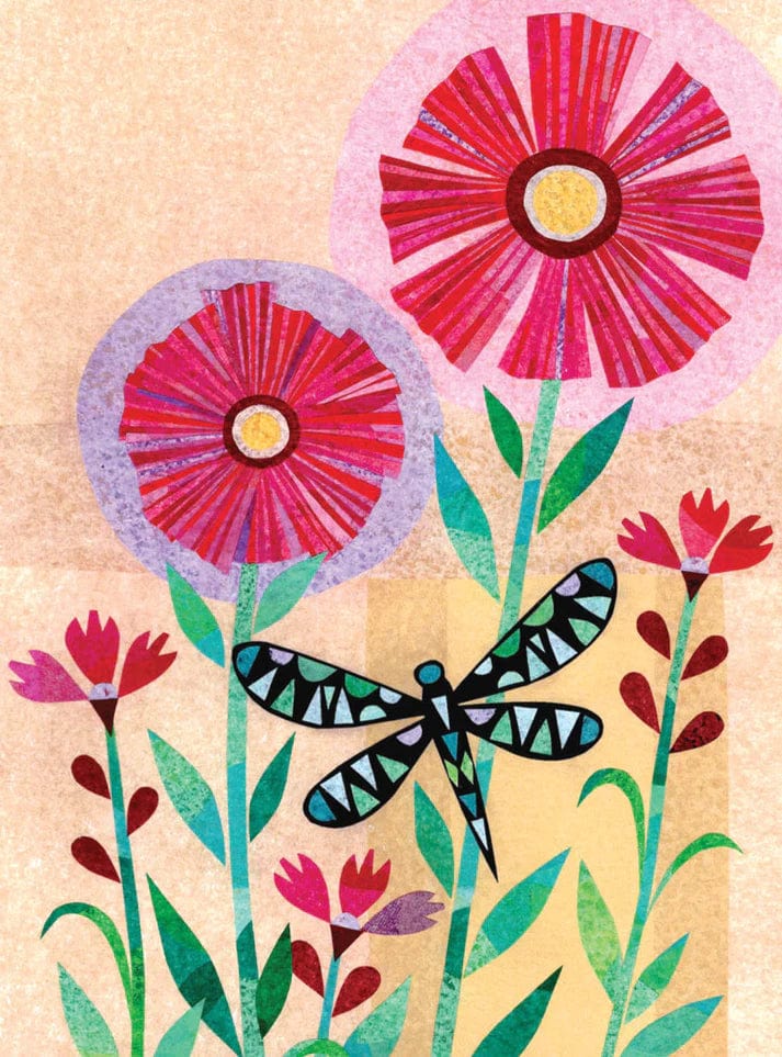 Allport Card Dragonfly Flower Get Well Card