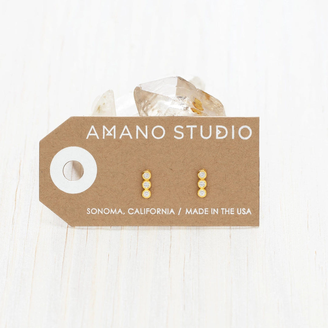 Amano Studio Earrings Crystal Bar Stud Earrings