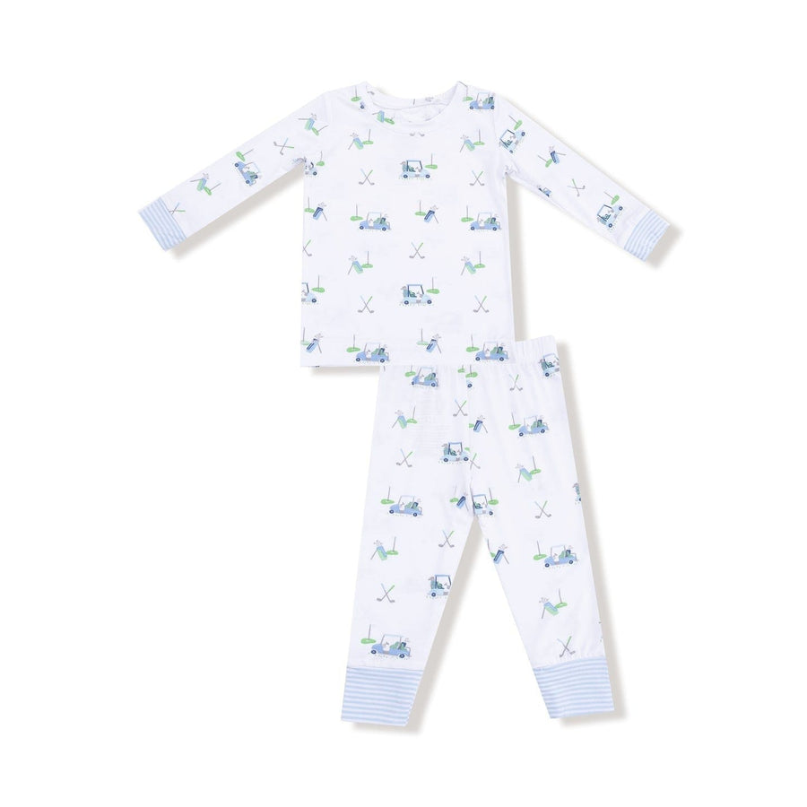 Angel Dear Baby Baby Golf Carts - Blue - Long Sleeve Loungewear Set