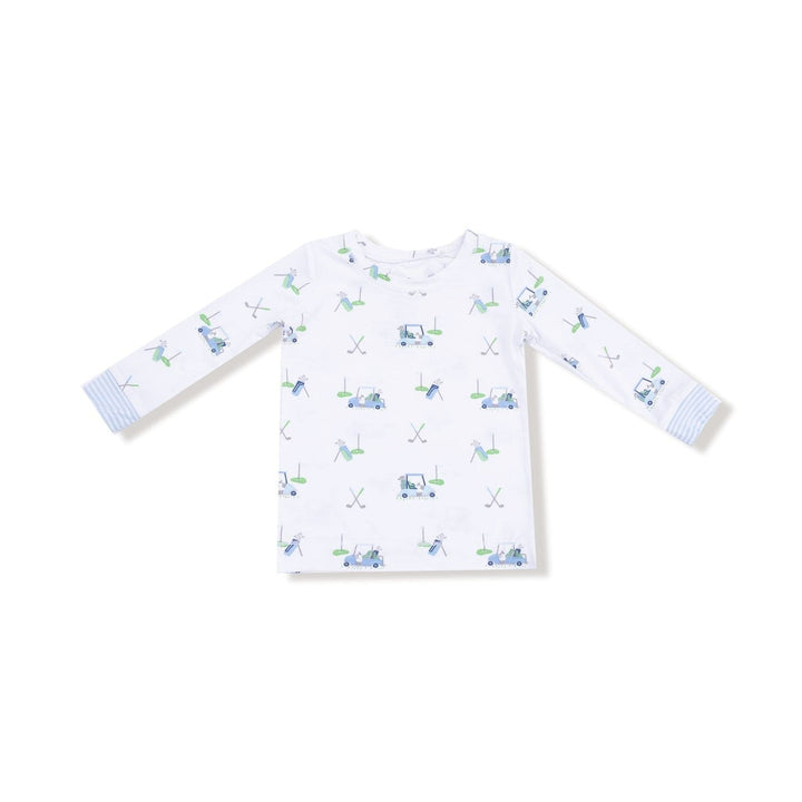 Angel Dear Baby Baby Golf Carts - Blue - Long Sleeve Loungewear Set