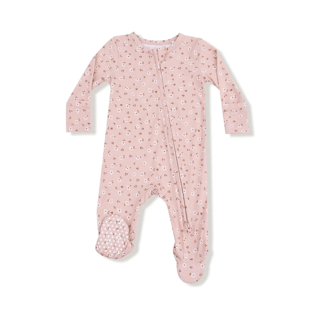 Angel Dear Baby Carrie Floral Pink - 2 Way Zipper Footie