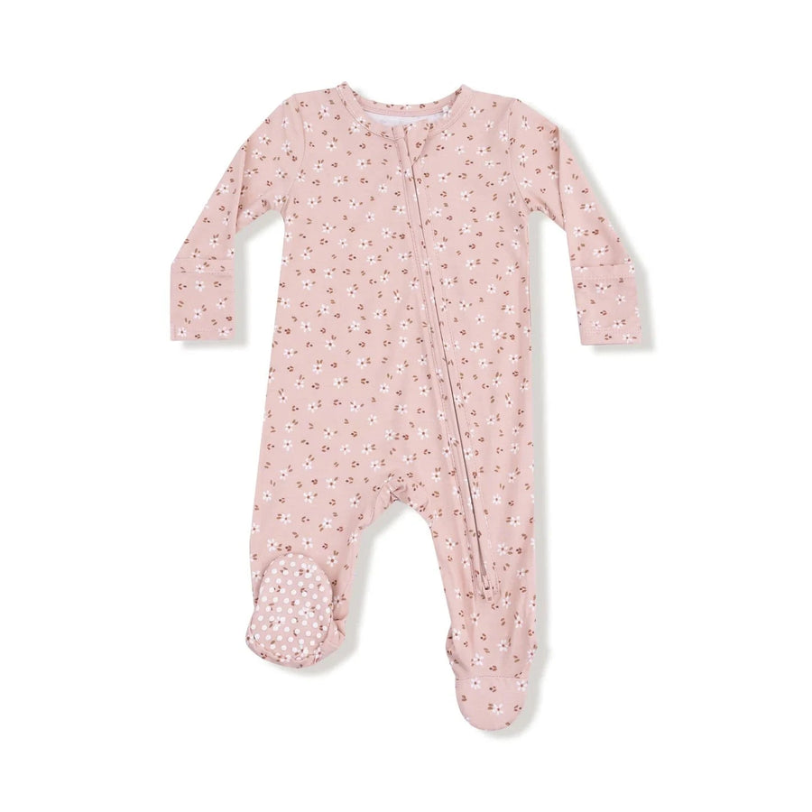 Angel Dear Baby Carrie Floral Pink - 2 Way Zipper Footie
