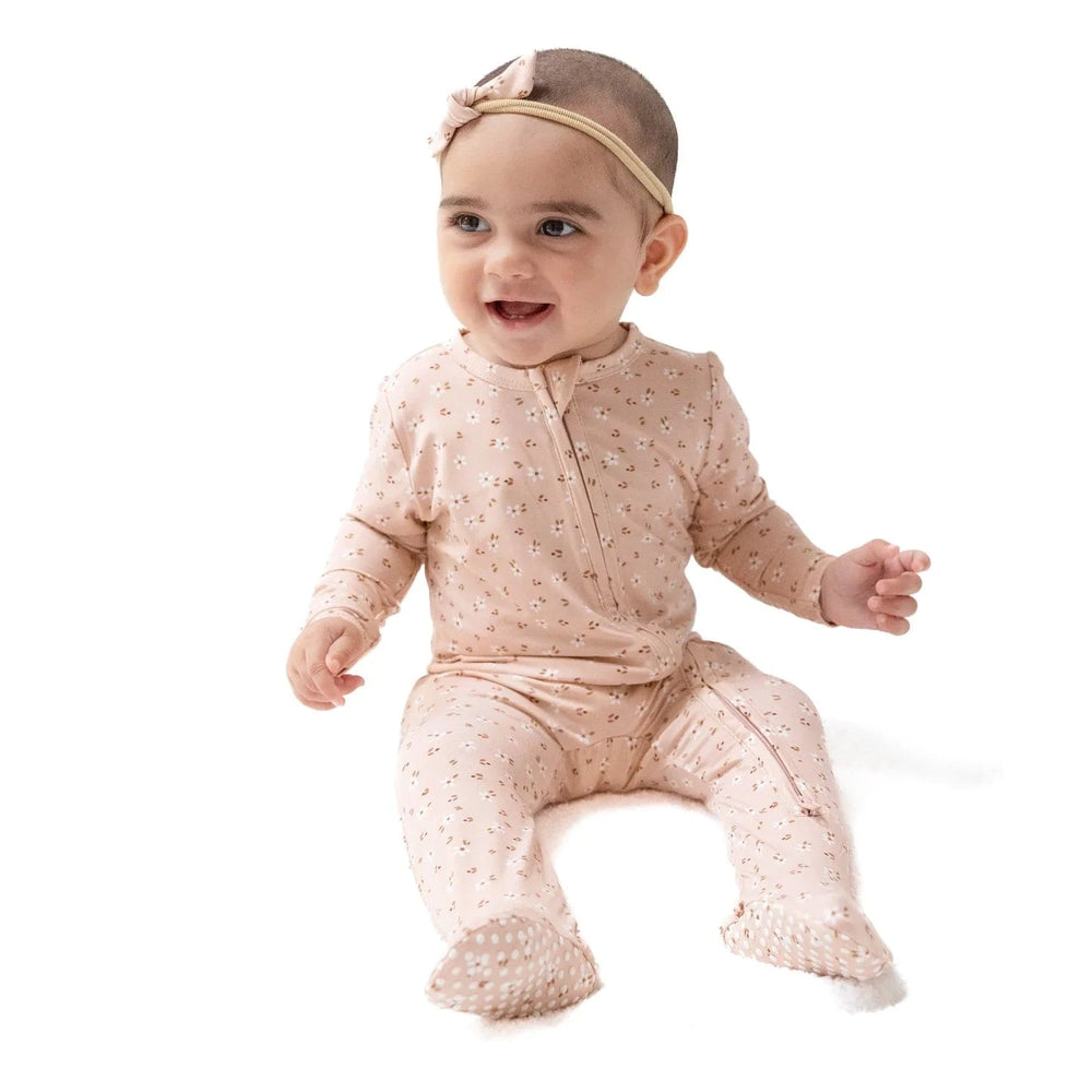 Angel Dear Baby Carrie Floral Pink - 2 Way Zipper Footie