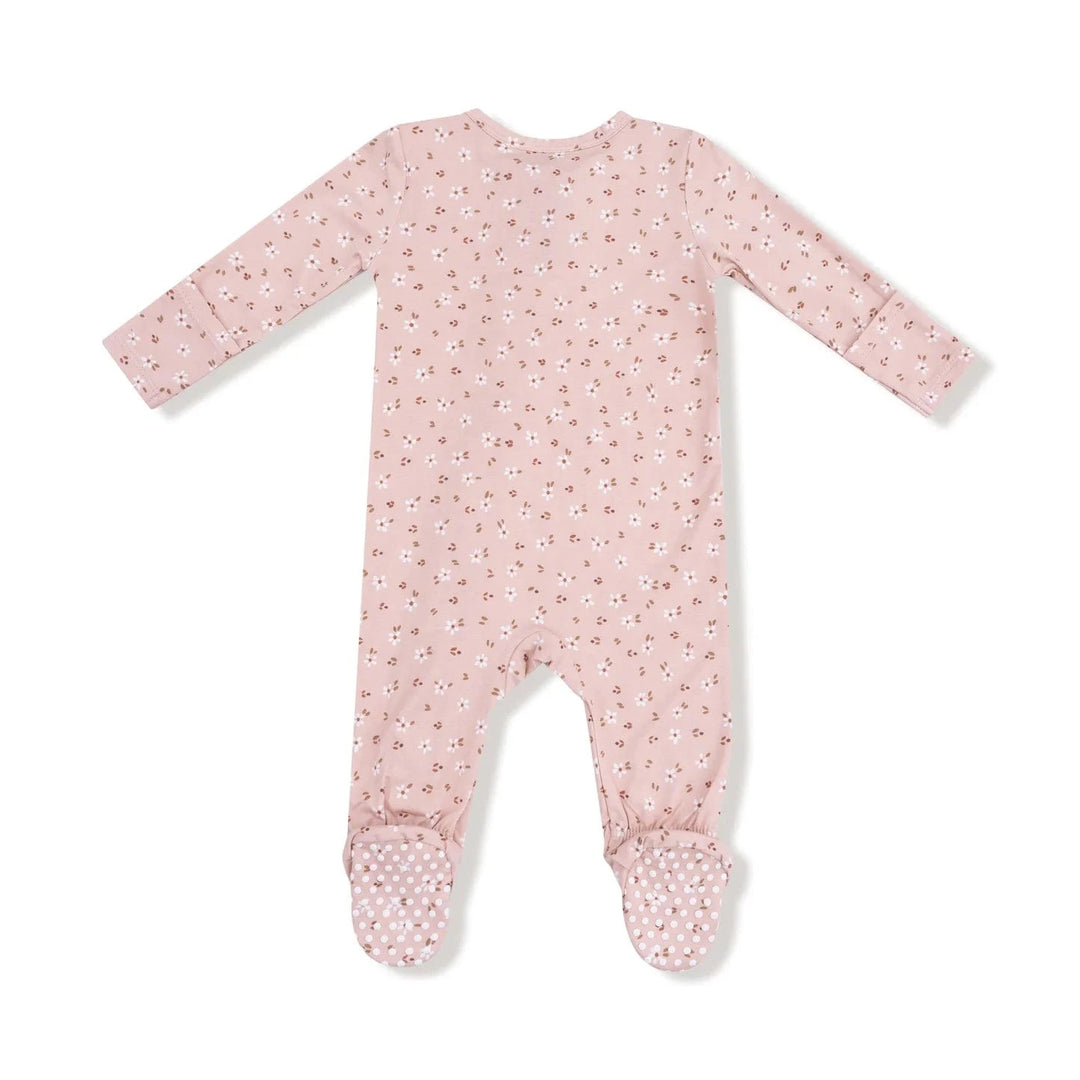 Angel Dear Baby Carrie Floral Pink - 2 Way Zipper Footie