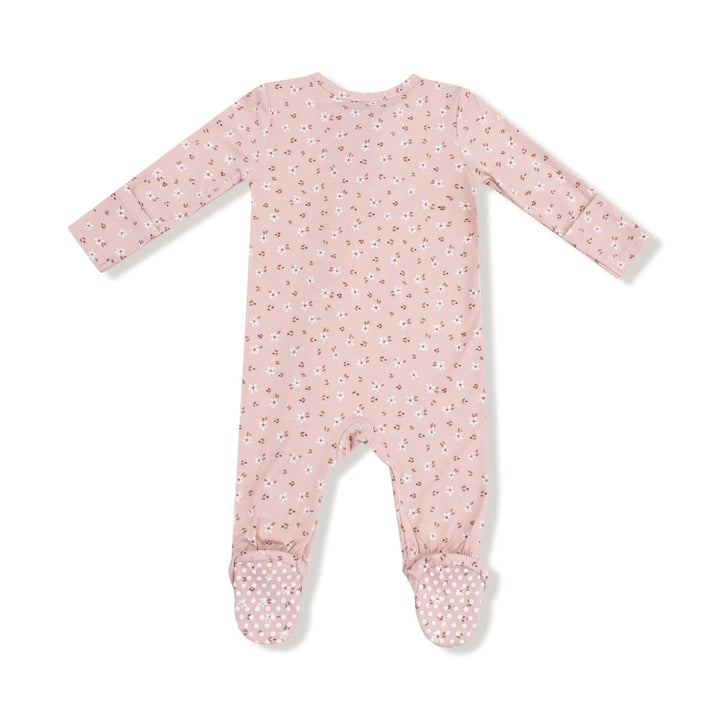 Angel Dear Baby Carrie Floral Pink - 2 Way Zipper Footie