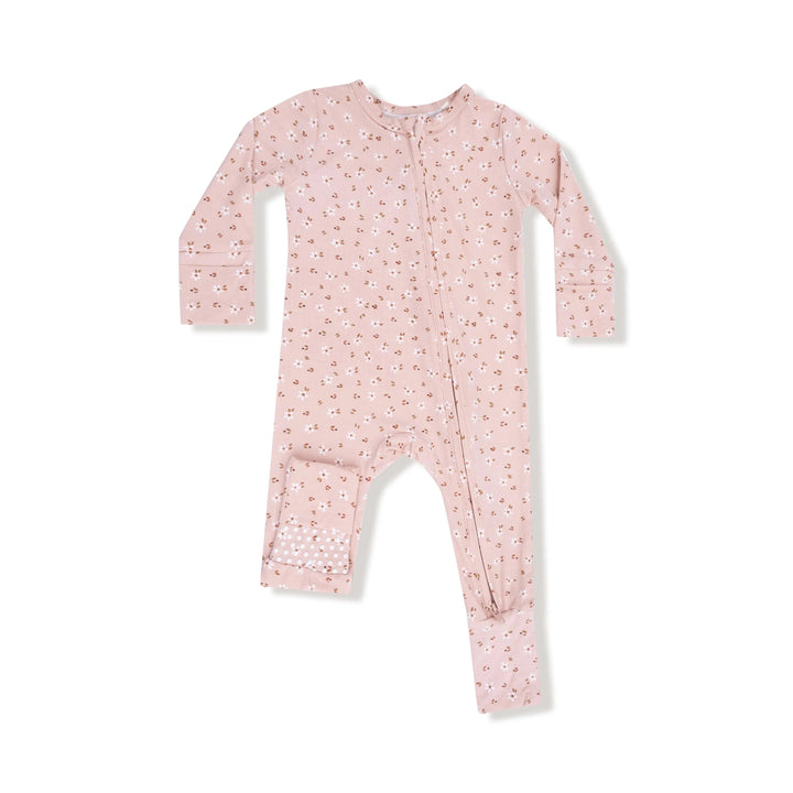 Angel Dear Baby Carrie Floral Pink - Bamboo - 2 Way Zipper Romper