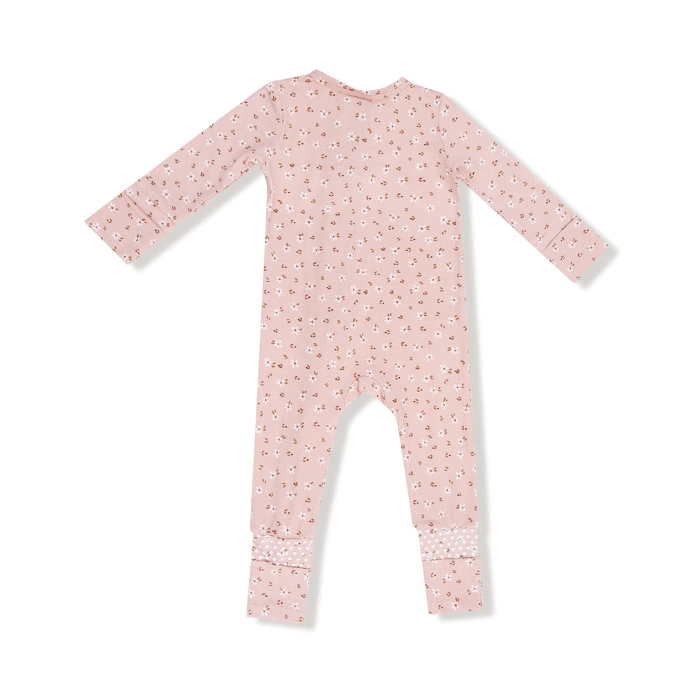 Angel Dear Baby Carrie Floral Pink - Bamboo - 2 Way Zipper Romper