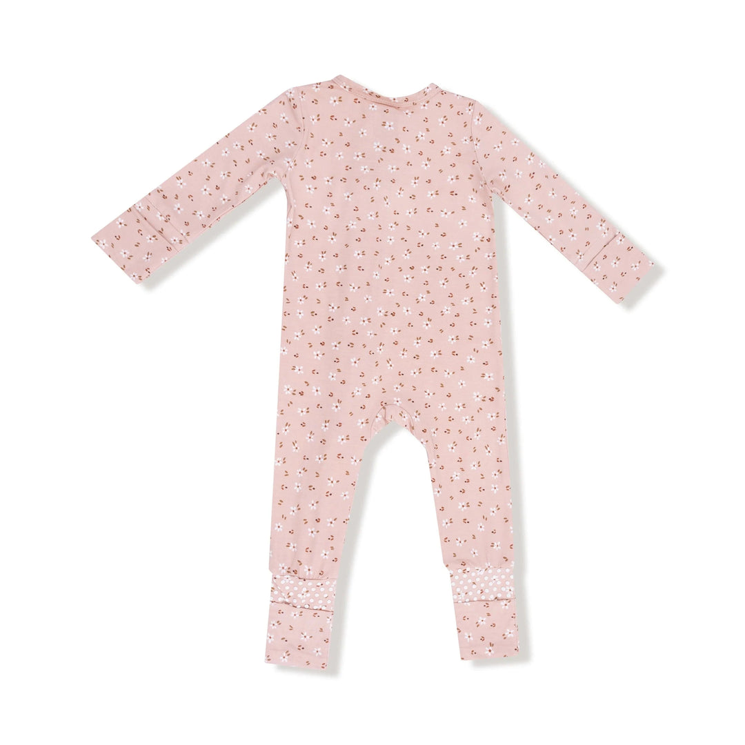 Angel Dear Baby Carrie Floral Pink - Bamboo - 2 Way Zipper Romper