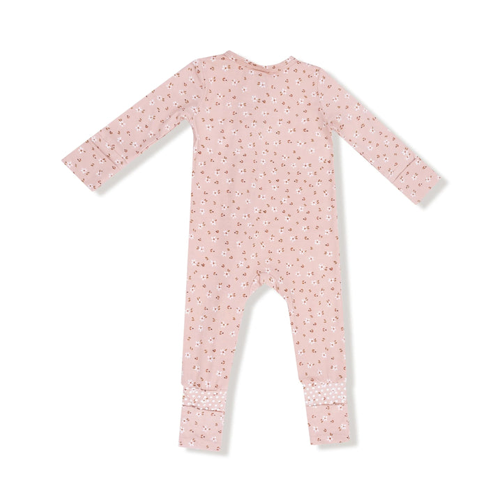 Angel Dear Baby Carrie Floral Pink - Bamboo - 2 Way Zipper Romper