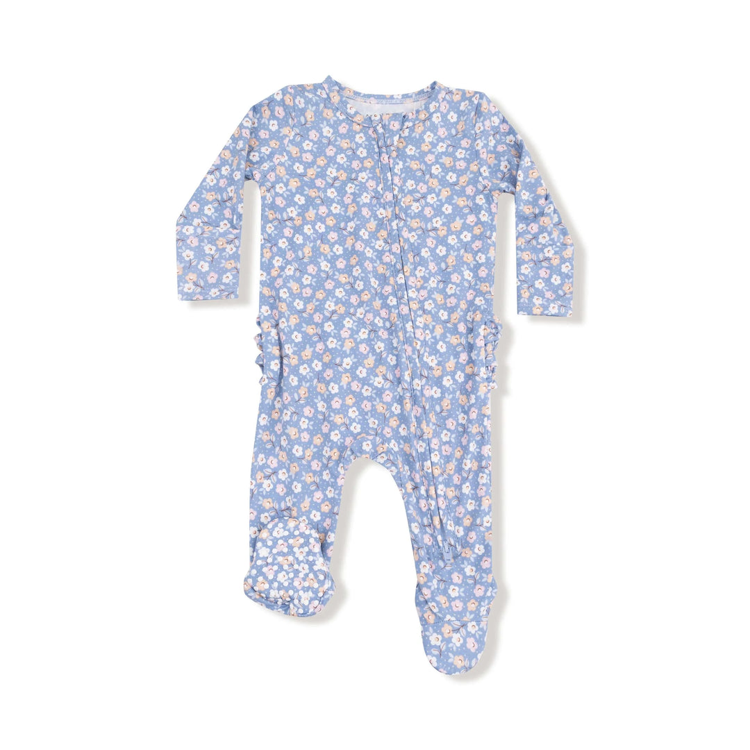 Angel Dear Baby Country Calico - 2 Way Zipper Ruffle Back Footie