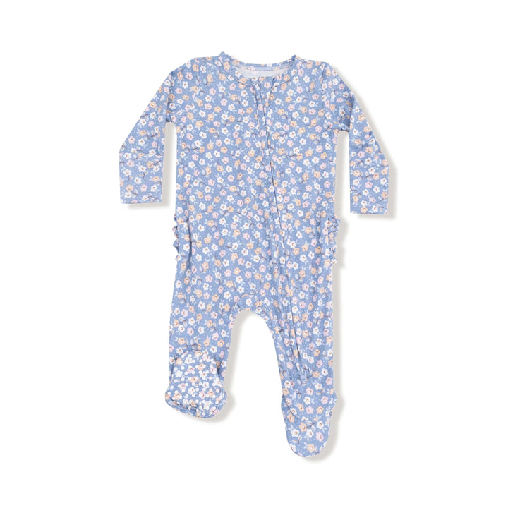 Angel Dear Baby Country Calico - 2 Way Zipper Ruffle Back Footie