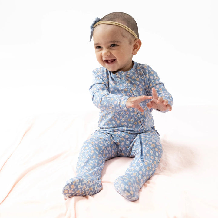 Angel Dear Baby Country Calico - 2 Way Zipper Ruffle Back Footie