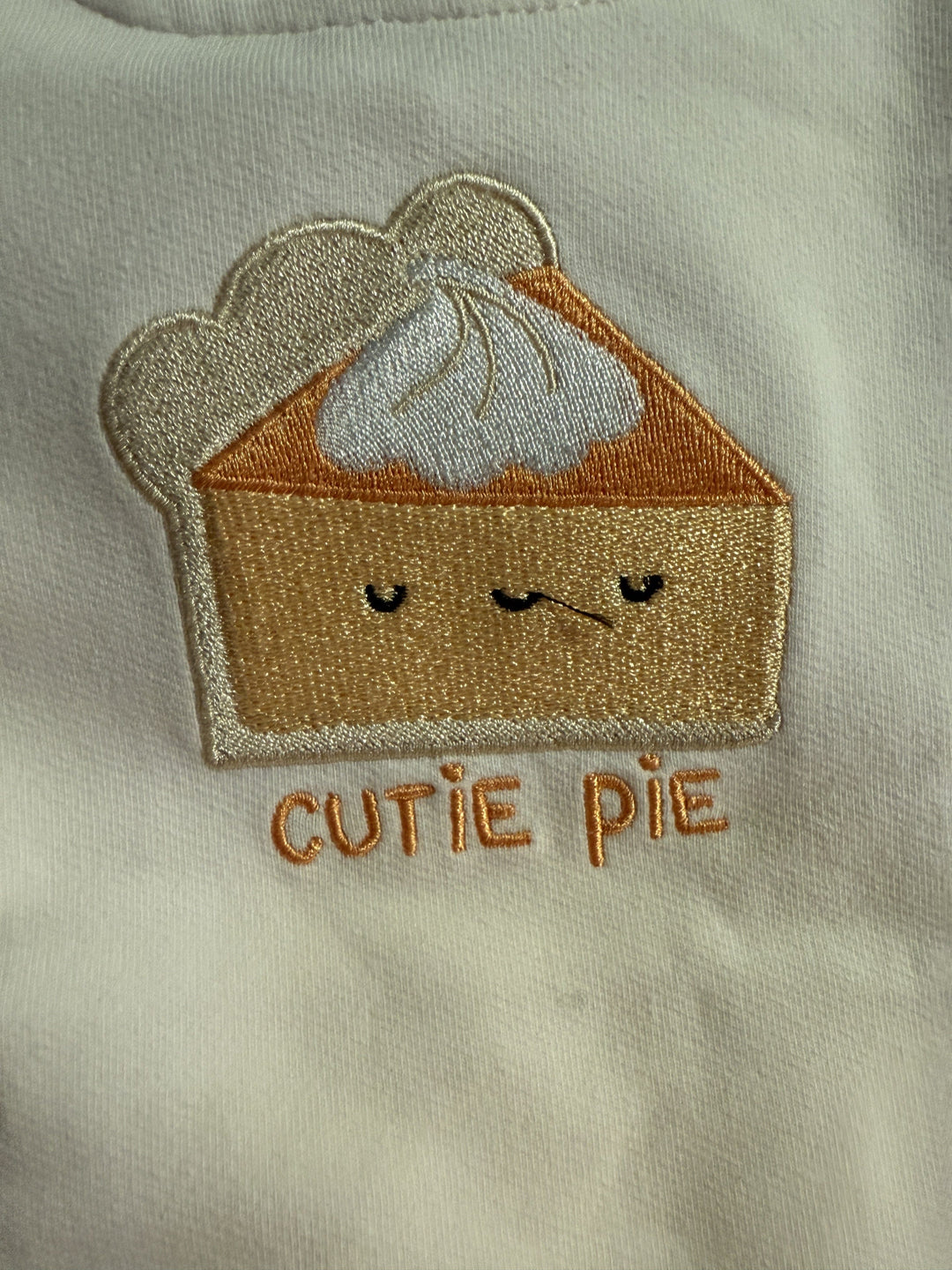 Angel Dear Baby Cutie Pie - Ruffle Shoulder French Terry Sweatshirt Cutie Pie Embroidery