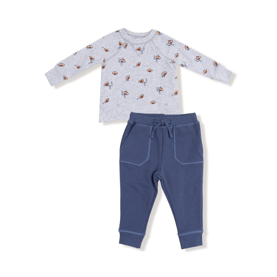 Angel Dear Baby Football Field Goal - Raglan Sweatshirt and Jogger Set