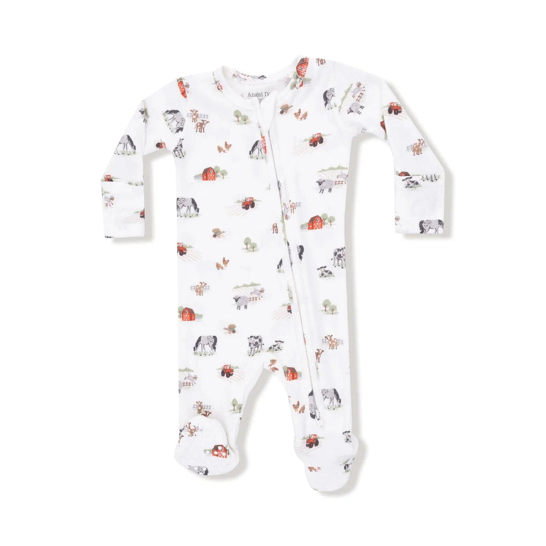 Angel Dear Baby Little Farm - 2 Way Zipper Footie