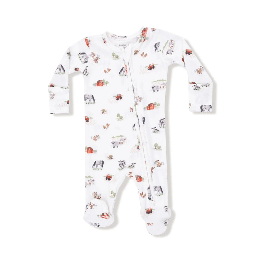 Angel Dear Baby Little Farm - 2 Way Zipper Footie
