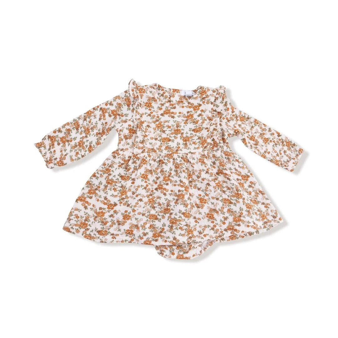 Angel Dear Baby Prairie Calico - Ruffle Long Sleeve Bubble with Skirt