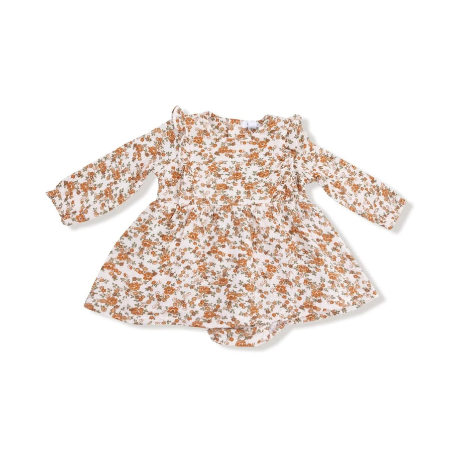 Angel Dear Baby Prairie Calico - Ruffle Long Sleeve Bubble with Skirt