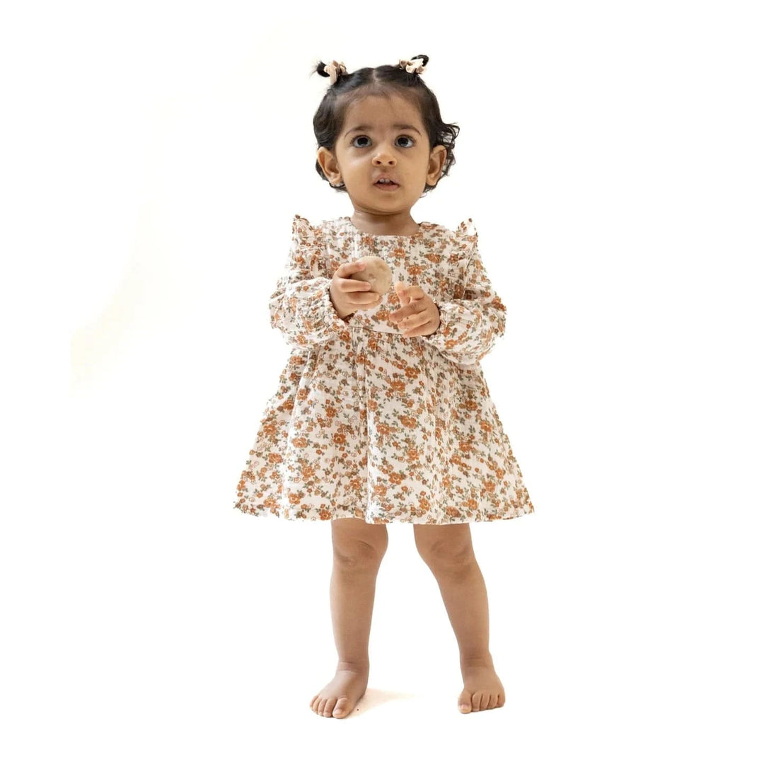 Angel Dear Baby Prairie Calico - Ruffle Long Sleeve Bubble with Skirt