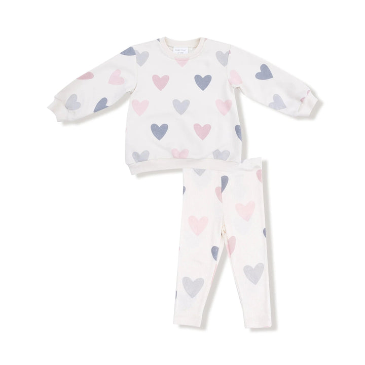 Angel Dear Baby Puffy Long Sleeve Oversized Sweatshirt + Legging - Hearts