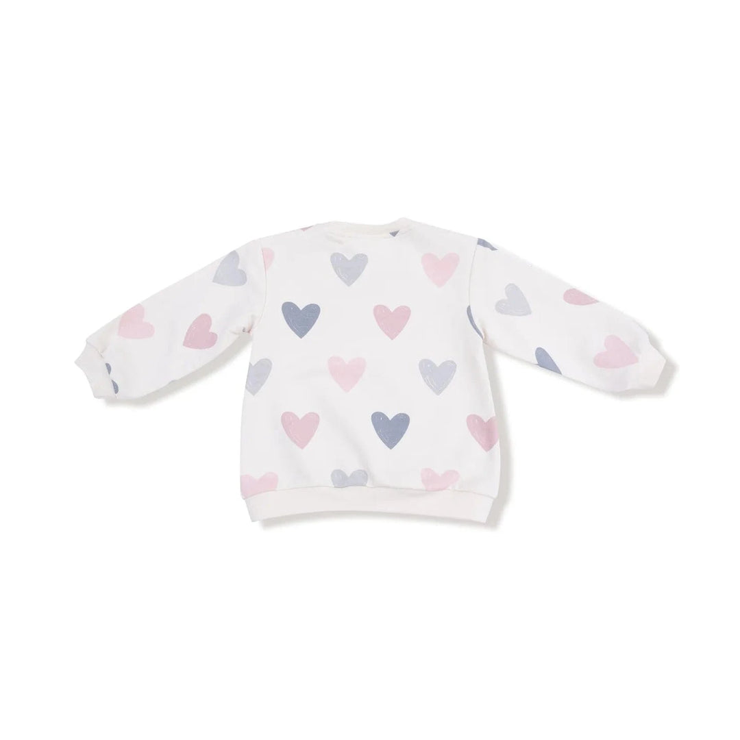 Angel Dear Baby Puffy Long Sleeve Oversized Sweatshirt + Legging - Hearts