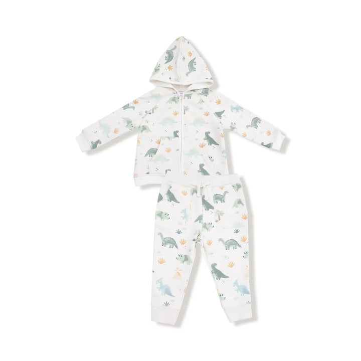 Angel Dear Baby Soft Dinos - Green - Zip Hoodie and Jogger Set