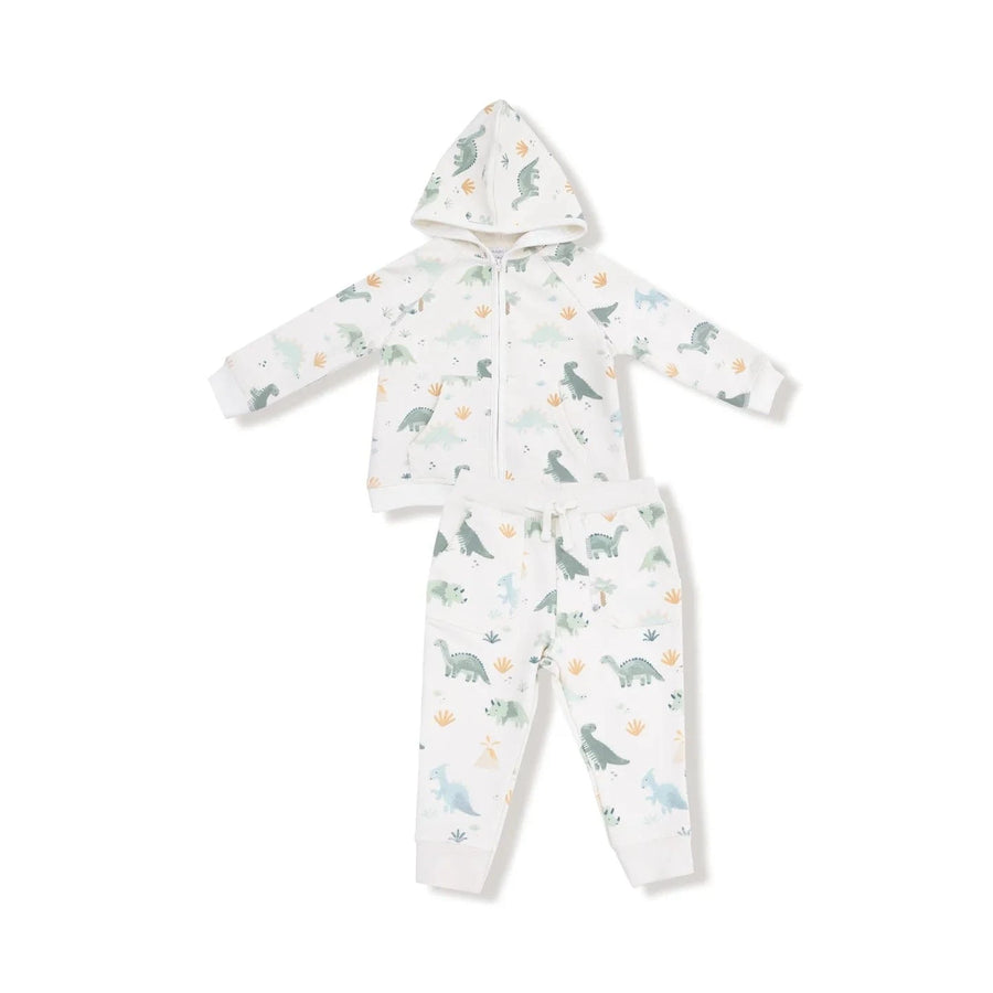 Angel Dear Baby Soft Dinos - Green - Zip Hoodie and Jogger Set