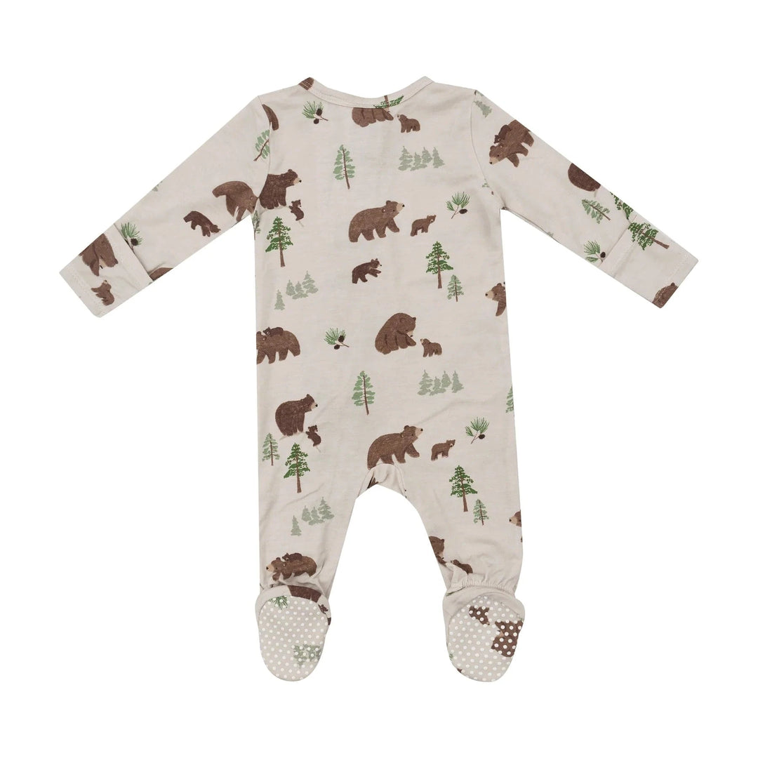 Angel Dear Baby Sweet Brown Bears - 2 Way Zipper Footie