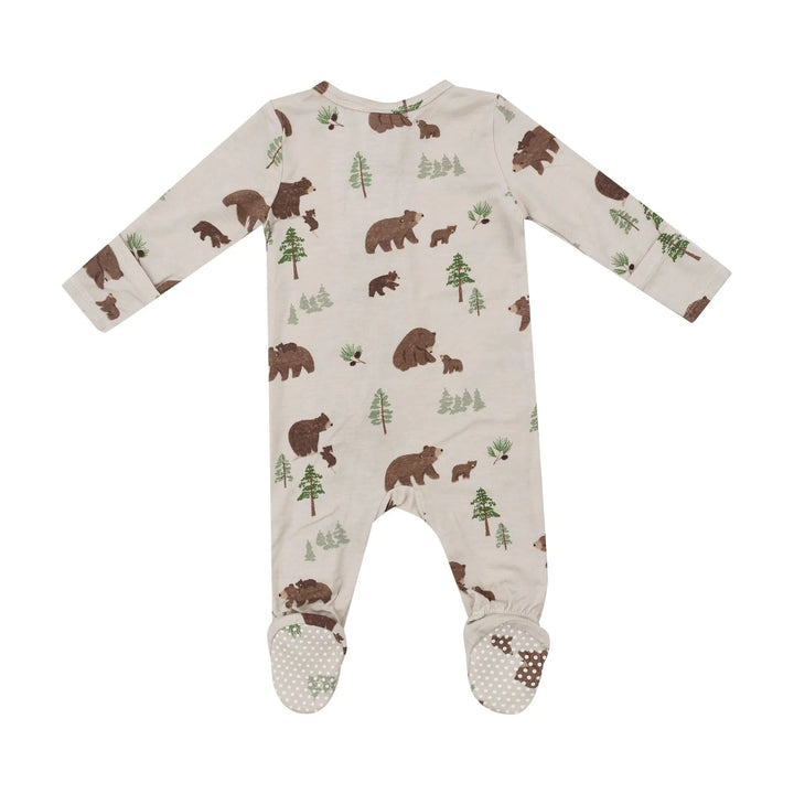 Angel Dear Baby Sweet Brown Bears - 2 Way Zipper Footie