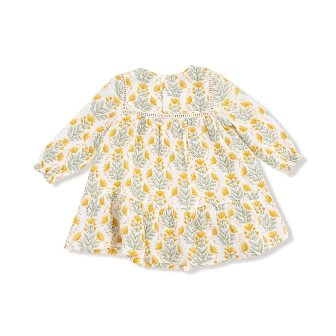 Angel Dear Baby Winter Dandelions - Ladder Trim Dress and Ribbed Leggings