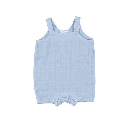 Angel Dear Jumpsuits & Rompers Dusty Blue Solid Muslin Overall Shortie