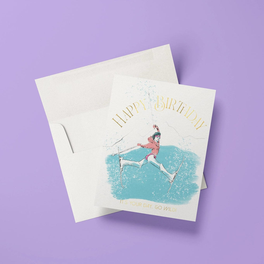 Antiquaria Card Ski Babe Birthday Greeting Card