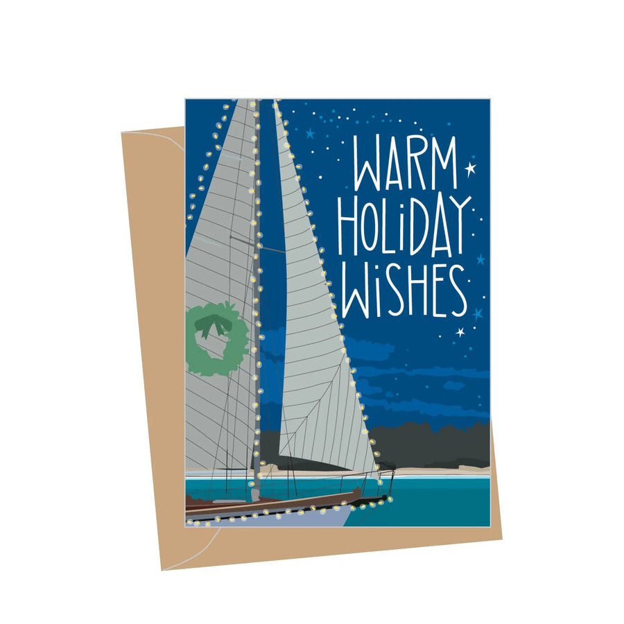 Apartment 2 Cards Enclosure Card Mini Holiday Sailboat, Folded Enclosure Card