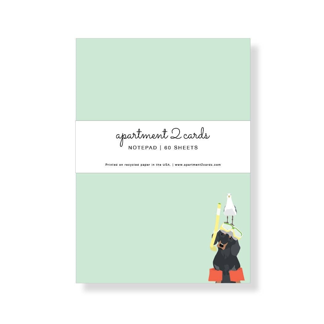 Apartment 2 Cards Notepads Summer Dachshund Notepad
