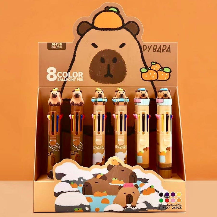 BCmini Capybara 8-Color Retractable Ball Pen