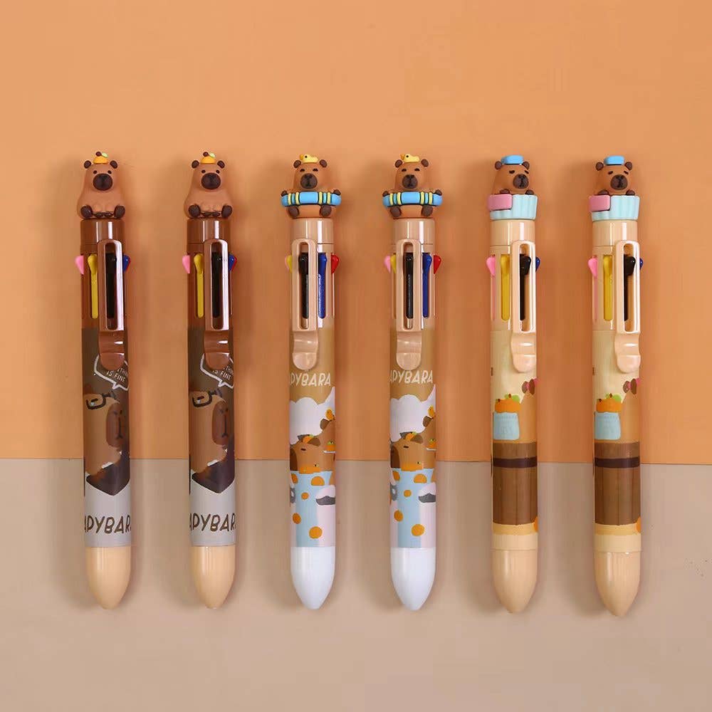 BCmini Capybara 8-Color Retractable Ball Pen