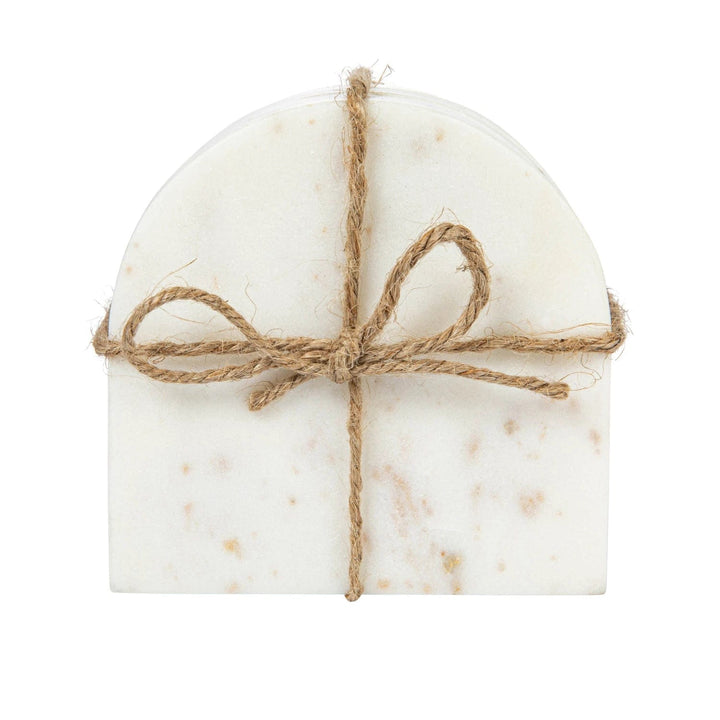 Bloomingville Coasters Arched Marble Coasters, White, Set of 4