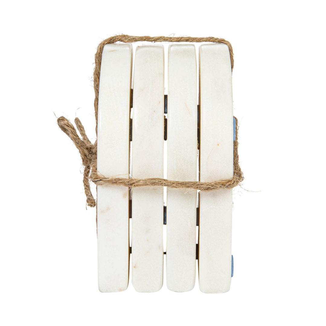 Bloomingville Coasters Arched Marble Coasters, White, Set of 4