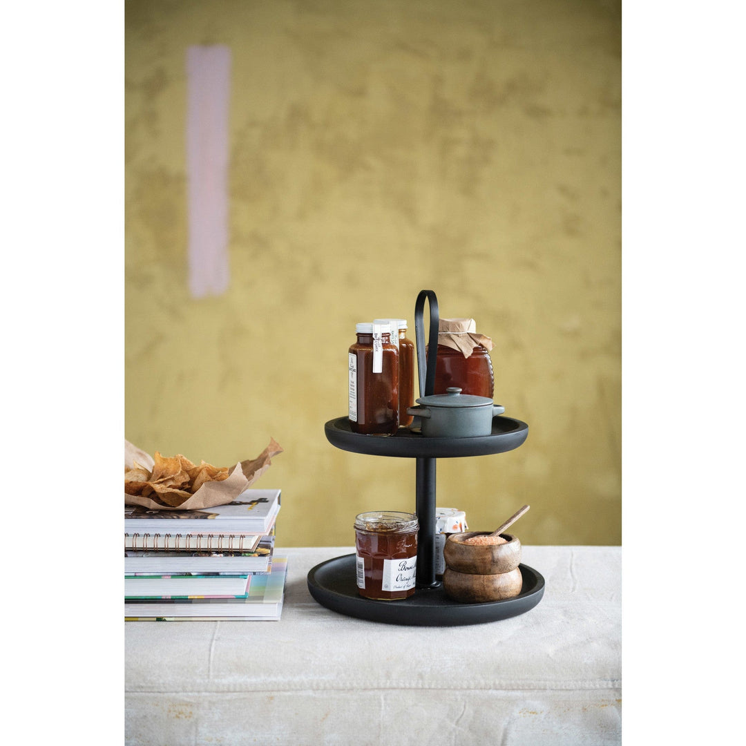 Bloomingville Serving Trays Mango Wood Tray with 3 Bowls and Spoons