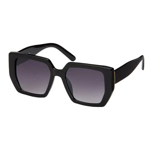 Blue Gem Sunglasses Sunglasses Black Rose - Angled Over Sized Sunglasses | Blue Gem