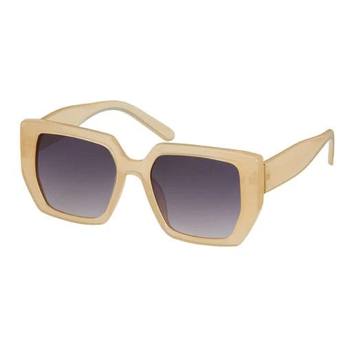 Blue Gem Sunglasses Sunglasses Cream Rose - Angled Over Sized Sunglasses | Blue Gem