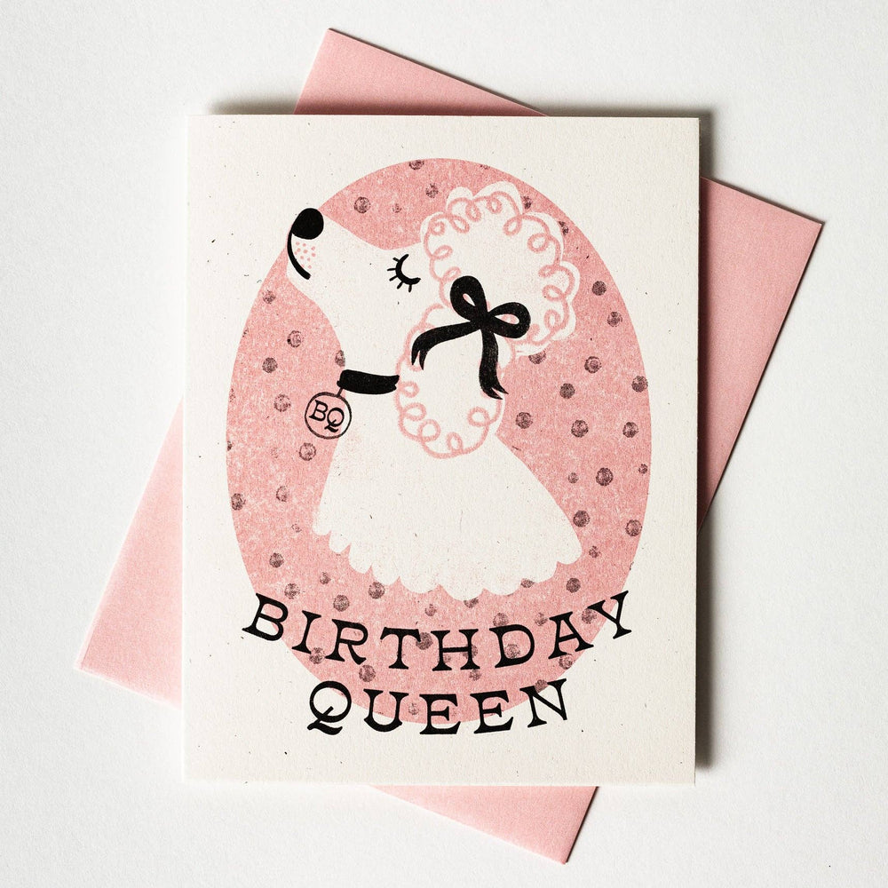Bromstad Printing Co. Card Birthday Queen Dog - Risograph Card