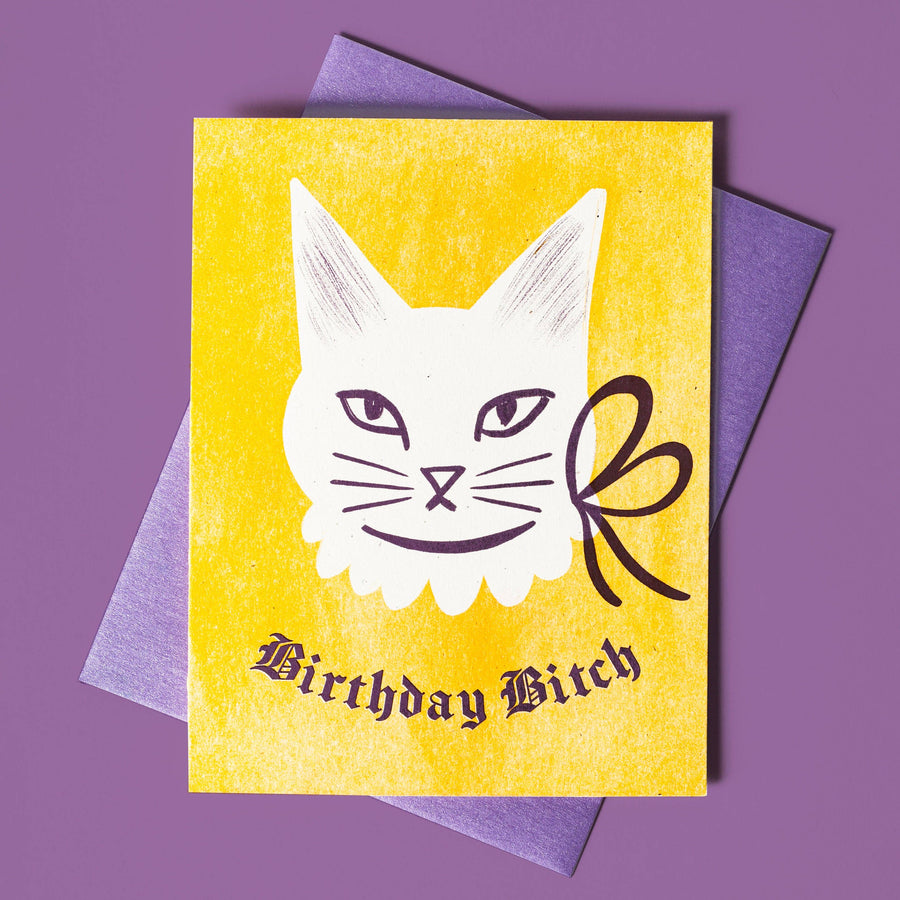 Bromstad Printing Co. Card Blackletter Birthday Bitch - Risograph Card