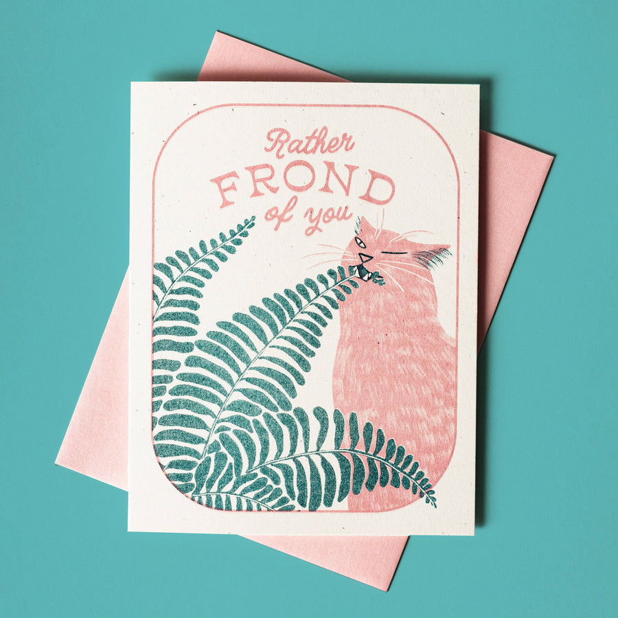 Bromstad Printing Co. Card Rather Frond of You - Risograph Greeting Card