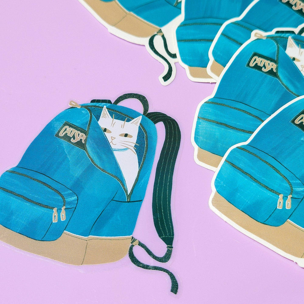 Bromstad Printing Co. Cards CatSport Backpack Cat - Clear Sticker