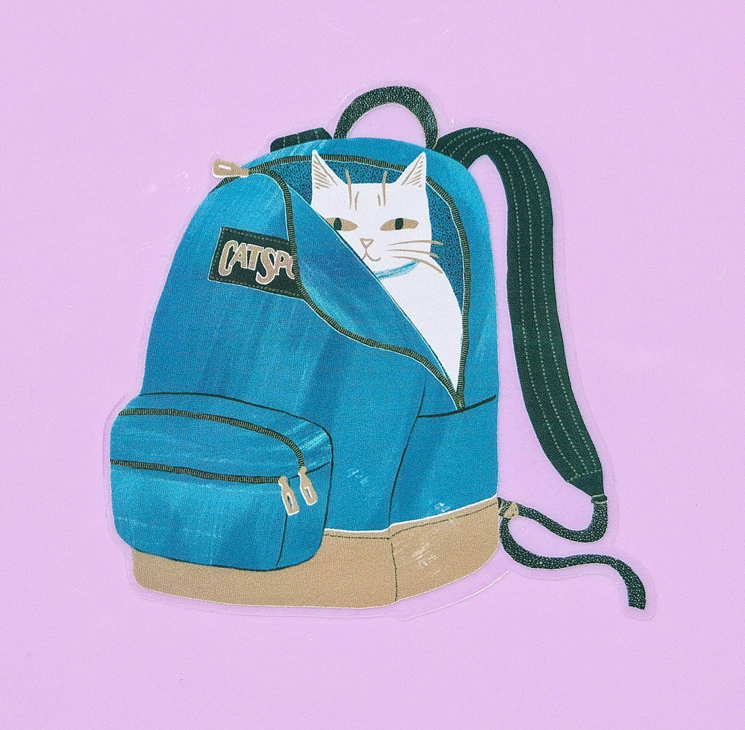 Bromstad Printing Co. Cards CatSport Backpack Cat - Clear Sticker