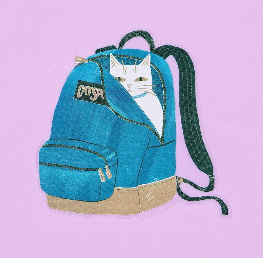 Bromstad Printing Co. Cards CatSport Backpack Cat - Clear Sticker